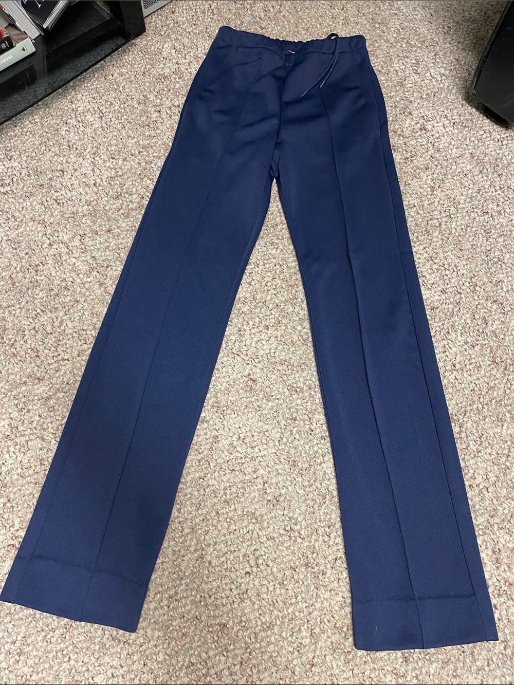 Vintage 70s ultra high rise drawstring waist polyester leisure pants